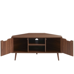 Meuble TV d'angle LYNA effet noyer 115cm