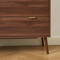 Commode JEANNE 3 tiroirs effet noyer 80cm