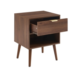 Lot de 2 tables de chevet JEANNE effet noyer