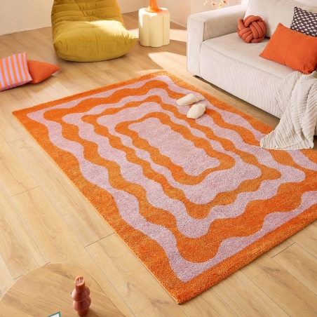 Tapis ABBY orange motif vintage 160x230 cm