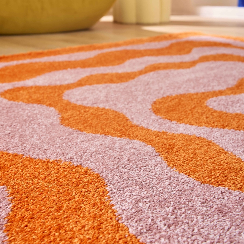 Tapis ABBY orange motif vintage 160x230 cm