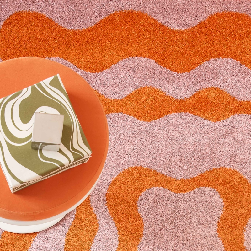 Tapis ABBY orange motif vintage 160x230 cm