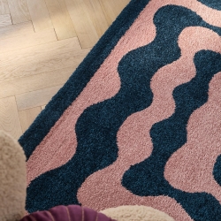 Tapis ABBY bleu motif vintage 160x230 cm