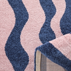 Tapis ABBY bleu motif vintage 160x230 cm