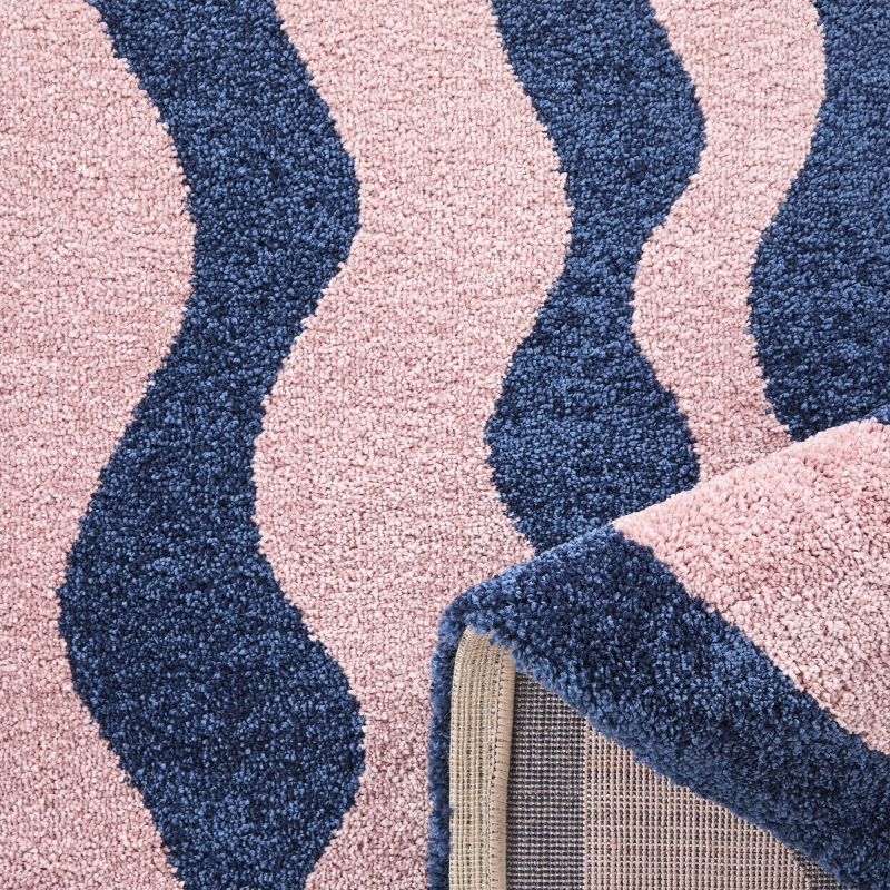 Tapis ABBY bleu motif vintage 200x280 cm