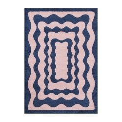 Tapis ABBY bleu motif vintage 200x280 cm