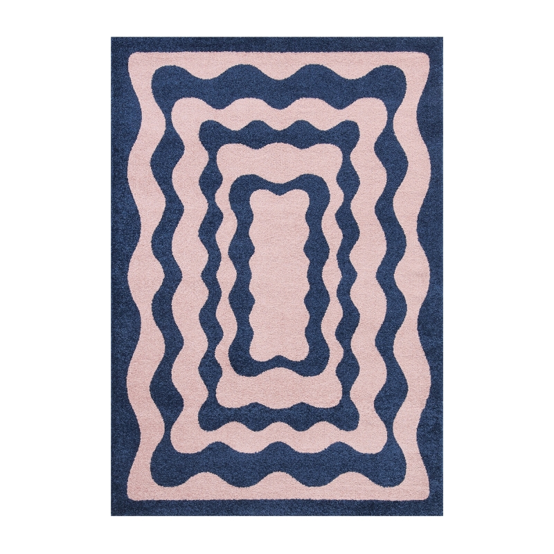 Tapis ABBY bleu motif vintage 200x280 cm