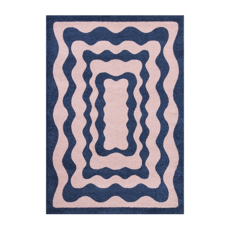 Tapis ABBY bleu motif vintage 200x280 cm