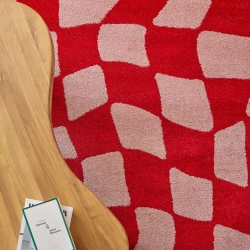 Tapis ABBY rouge motif vintage 160x230 cm