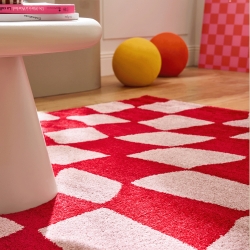 Tapis ABBY rouge motif vintage 160x230 cm