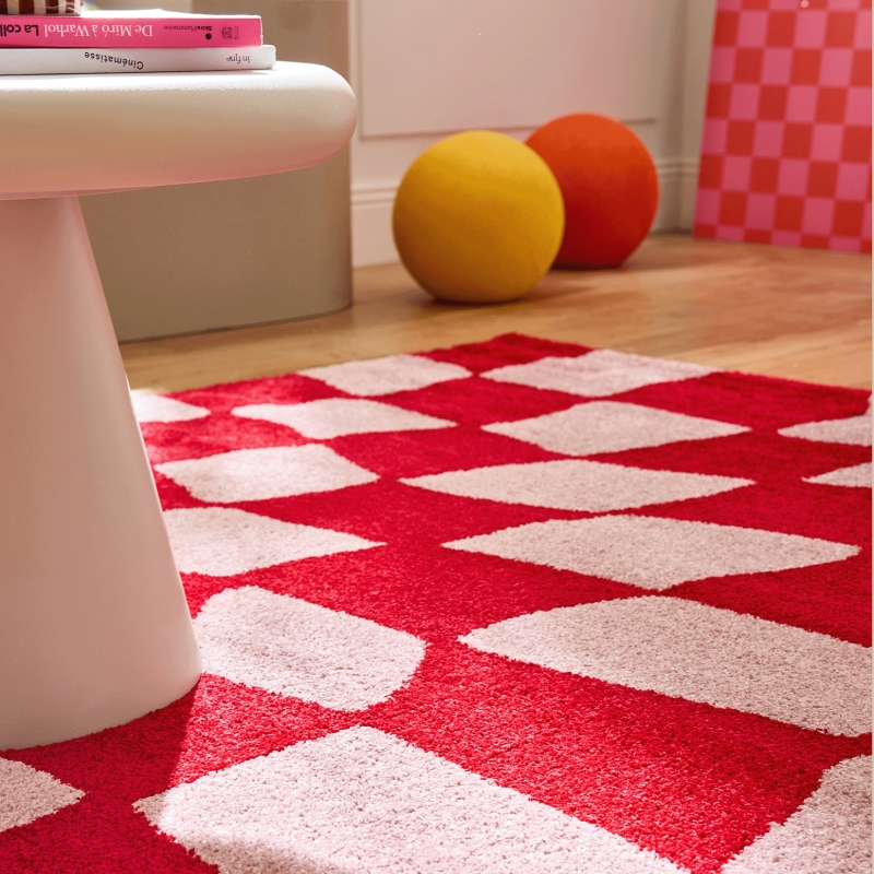 Tapis ABBY rouge motif vintage 160x230 cm