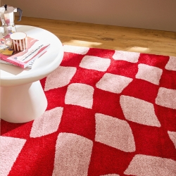 Tapis ABBY rouge motif vintage 160x230 cm