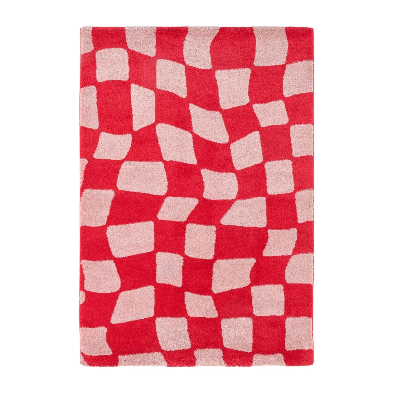 Tapis ABBY rouge motif vintage 80x140 cm