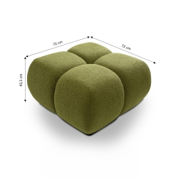 Pouf TASCA tissu bouclette vert olive