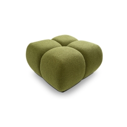 Pouf TASCA tissu bouclette vert olive