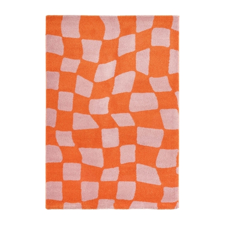 Tapis ABBY orange motif vintage 80x140 cm