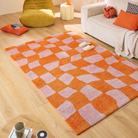 Tapis ABBY orange motif vintage 200x280 cm