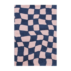 Tapis ABBY bleu motif vintage 80x140 cm