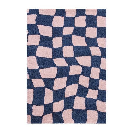 Tapis ABBY bleu motif vintage 80x140 cm