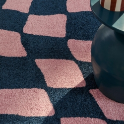 Tapis ABBY bleu motif vintage 120x160 cm