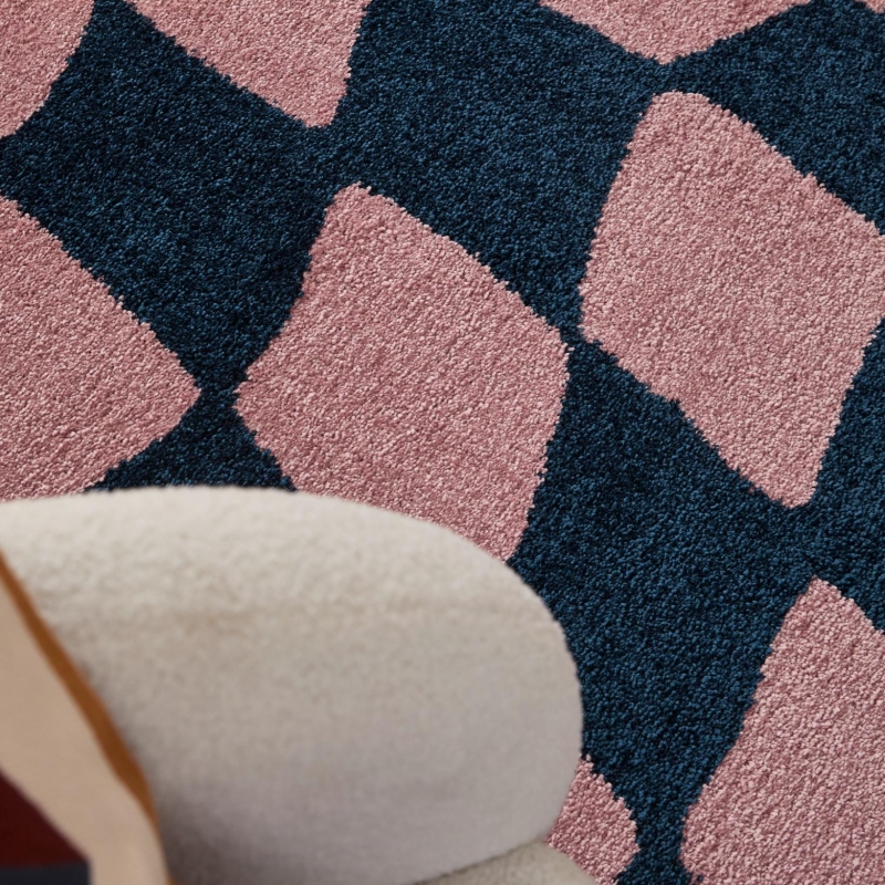 Tapis ABBY bleu motif vintage 160x230 cm