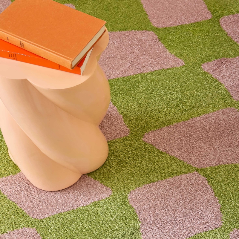 Tapis ABBY vert motif vintage 160x230 cm