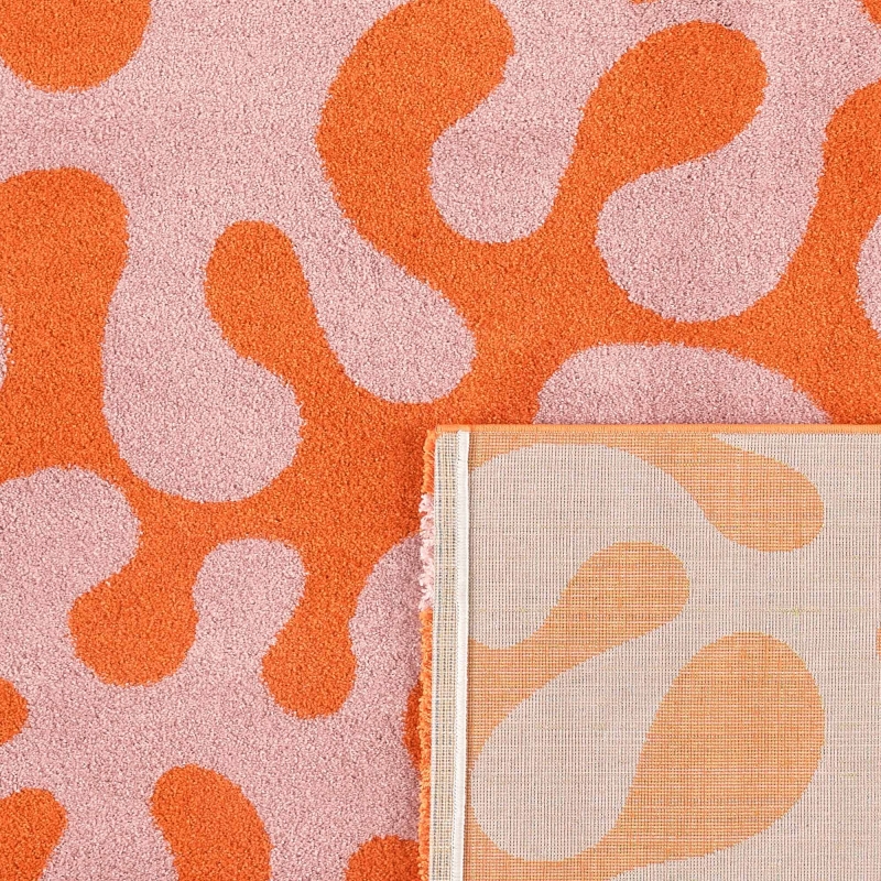 Tapis ABBY orange motif vintage 80x140 cm