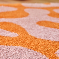 Tapis ABBY orange motif vintage 120x160 cm