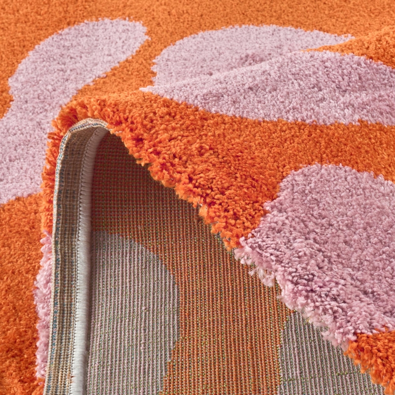 Tapis ABBY orange motif vintage 120x160 cm