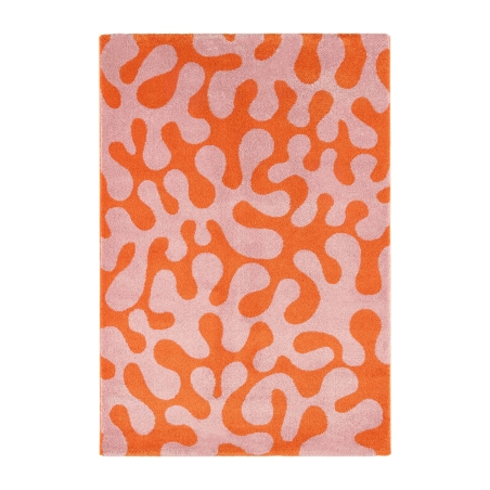 Tapis ABBY orange motif vintage 160x230 cm