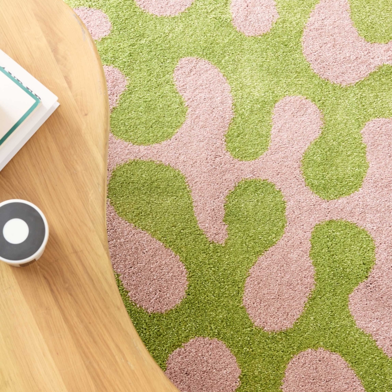 Tapis ABBY vert motif vintage 80x140 cm