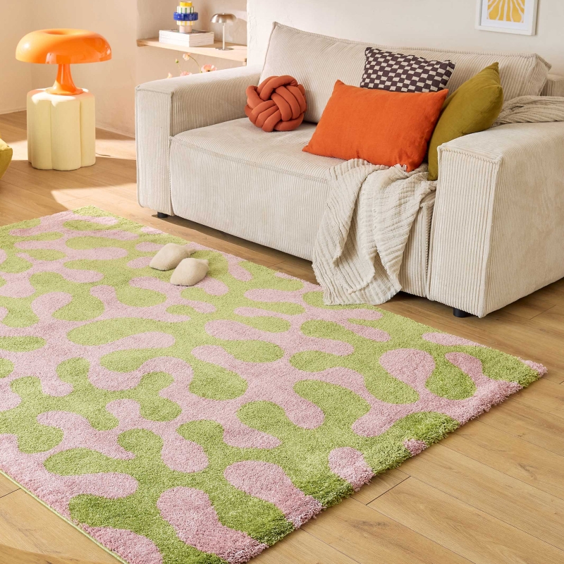 Tapis ABBY vert motif vintage 160x230 cm