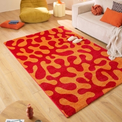 Tapis ABBY rouge motif vintage 120x160 cm