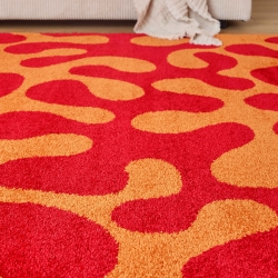 Tapis ABBY rouge motif vintage 160x230 cm