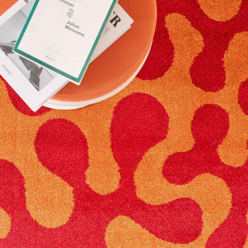 Tapis ABBY rouge motif vintage 160x230 cm