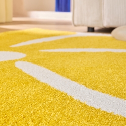 Tapis ABBY jaune motif vintage 160x230 cm