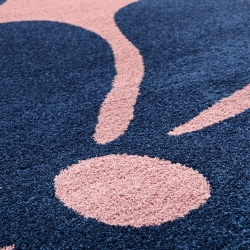 Tapis ABBY bleu motif vintage 200x280 cm