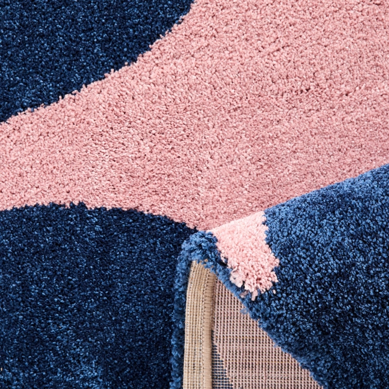 Tapis ABBY bleu motif vintage 200x280 cm