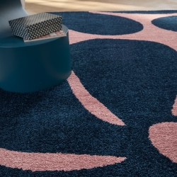 Tapis ABBY bleu motif vintage 200x280 cm