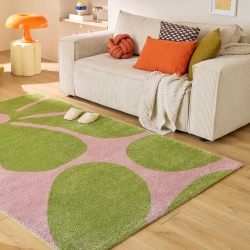 Tapis ABBY vert motif vintage 80x140 cm