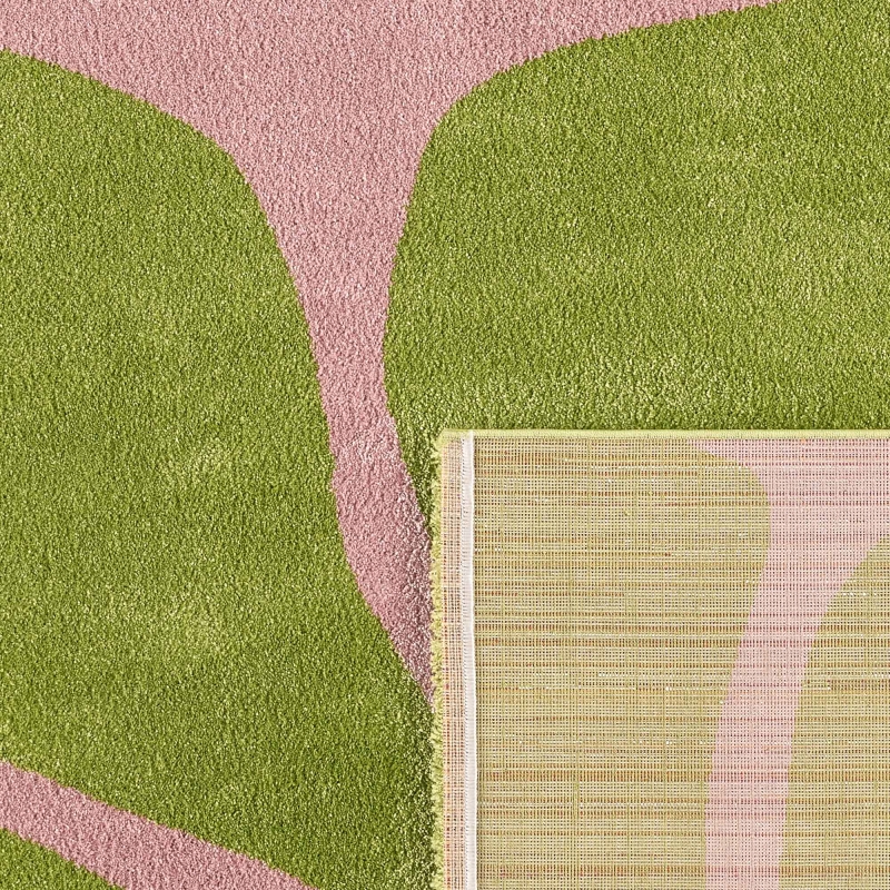 Tapis ABBY vert motif vintage 80x140 cm