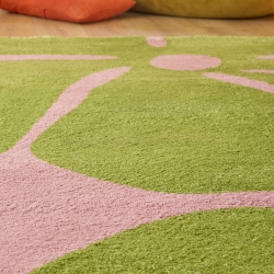 Tapis ABBY vert motif vintage 160x230 cm