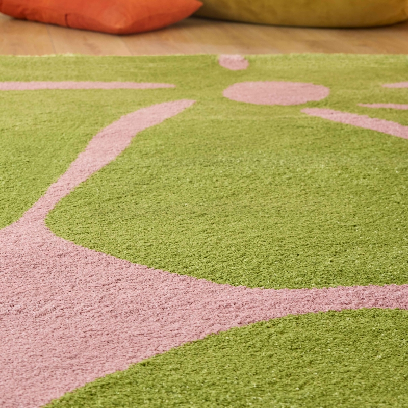 Tapis ABBY vert motif vintage 160x230 cm