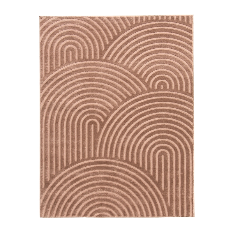 Tapis OLGA moka motif arc en ciel 80x150 cm