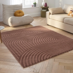 Tapis OLGA moka motif arc en ciel 160x230 cm