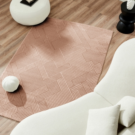 Tapis OLGA moka motif linéaire 80x150 cm