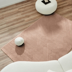 Tapis OLGA moka motif linéaire 80x150 cm