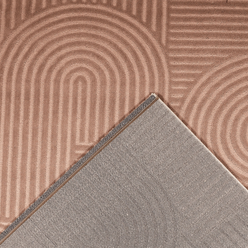 Tapis OLGA moka motif en relief 80x150 cm