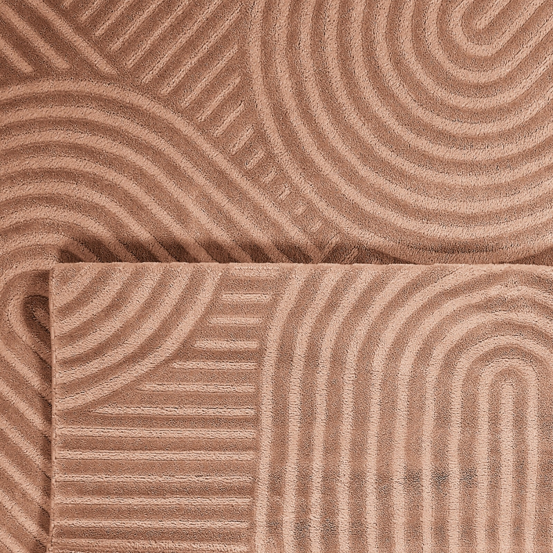 Tapis OLGA moka motif en relief 80x150 cm