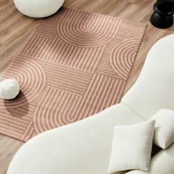 Tapis OLGA moka motif en relief 120x160 cm